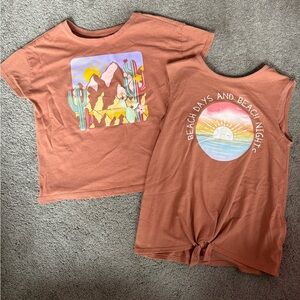 Garanimals Rust Orange Kids Tees with Desert and Beach Graphics